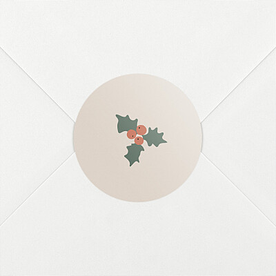 Twas the night... (holly) beige christmas stickers Twas the night... (holly) beige christmas stickers