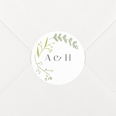 Summer breeze green white wedding envelope stickers Summer breeze green white wedding envelope stickers