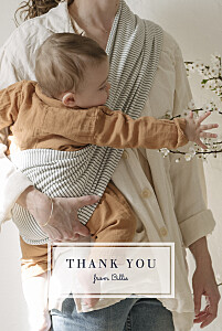 From us to you (4 pages) white vintage baby thank you cards From us to you (4 pages) white vintage baby thank you cards