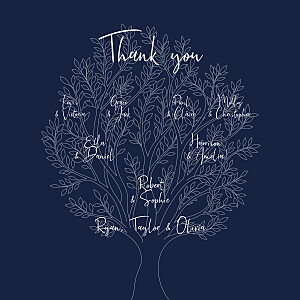 The family tree blue white baby thank you cards The family tree blue white baby thank you cards