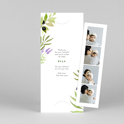 Four seasons (bookmark) summer orange baby thank you cards Four seasons (bookmark) summer orange baby thank you cards