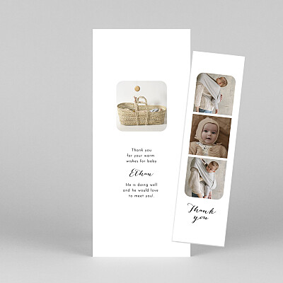 Tender moments (bookmark) white baby thank you cards Tender moments (bookmark) white baby thank you cards