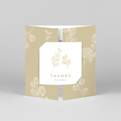 Everlasting eucalyptus (gatefold) beige floral baby thank you cards Everlasting eucalyptus (gatefold) beige floral baby thank you cards