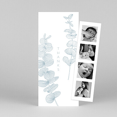Everlasting eucalyptus (bookmark) blue floral baby thank you cards Everlasting eucalyptus (bookmark) blue floral baby thank you cards