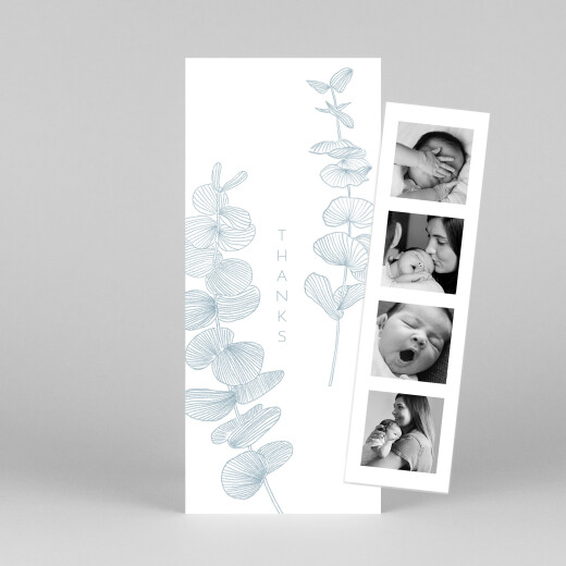 Baby Thank You Cards Everlasting Eucalyptus (Bookmark) Blue - View 1 Baby Thank You Cards Everlasting Eucalyptus (Bookmark) Blue - View 1