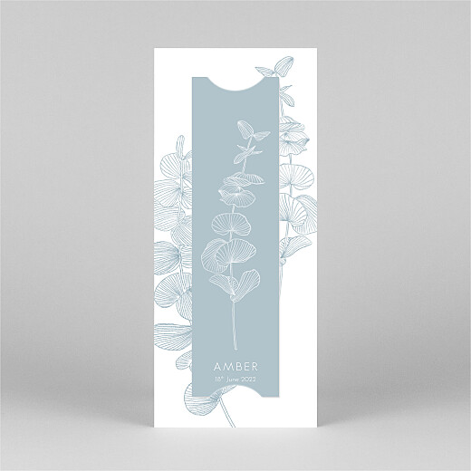 Baby Thank You Cards Everlasting Eucalyptus (Bookmark) Blue - View 3 Baby Thank You Cards Everlasting Eucalyptus (Bookmark) Blue - View 3