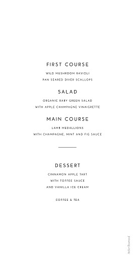 Wedding Menus Ever Thine, Ever Mine (4 Pages) White - Page 3
