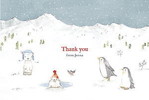 Arctic storybook landscape blue animal baby thank you cards Arctic storybook landscape blue animal baby thank you cards