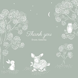 Bedtime story green animal baby thank you cards Bedtime story green animal baby thank you cards