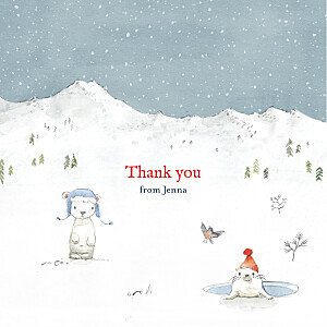 Arctic storybook photo blue animal baby thank you cards Arctic storybook photo blue animal baby thank you cards