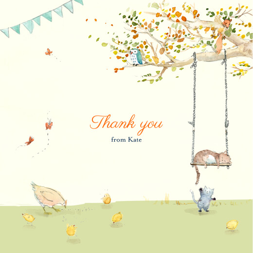 Baby Thank You Cards Country Storybook (4 pages) Green - Page 1