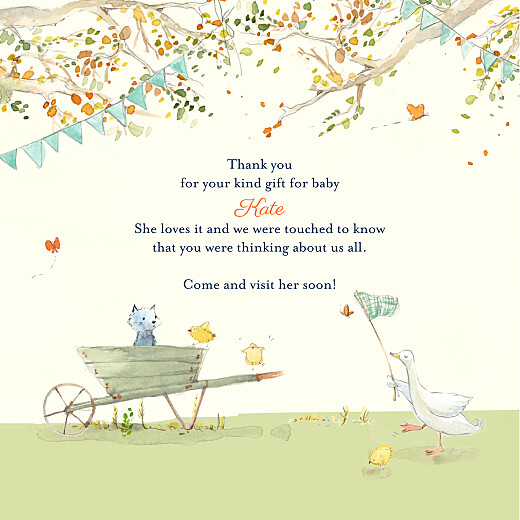 Baby Thank You Cards Country Storybook (4 pages) Green - Page 3