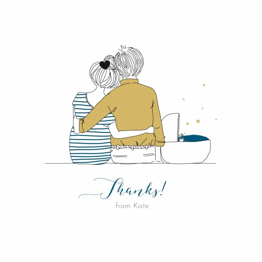 Baby Thank You Cards Lovely Family (4 pages) blanc - Page 1 Baby Thank You Cards Lovely Family (4 pages) blanc - Page 1