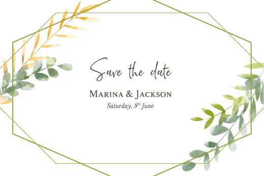 Save The Dates Enchanted Green - Front