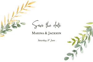 Enchanted (foil) green save the dates Enchanted (foil) green save the dates