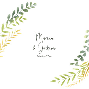 Wedding Invitations Enchanted 4 pages (foil) green Wedding Invitations Enchanted 4 pages (foil) green