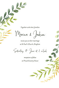 Enchanted (foil) green rustic wedding invitations Enchanted (foil) green rustic wedding invitations