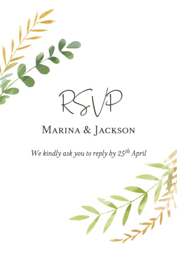 RSVP Cards Enchanted Green - Front