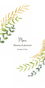 Enchanted (4 pages) green wedding menus Enchanted (4 pages) green wedding menus