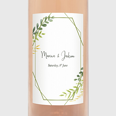 Enchanted green wedding wine labels Enchanted green wedding wine labels