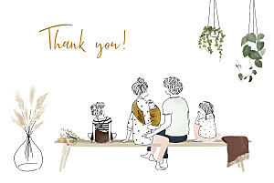 Green family landscape white white baby thank you cards Green family landscape white white baby thank you cards