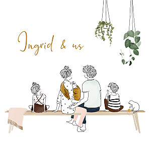 Green family (square) white white baby thank you cards Green family (square) white white baby thank you cards