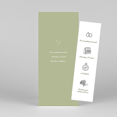 Your day, your way (bookmark) green unique save the date cards 您的一天,您的方式(书签)绿色独特保存日期卡