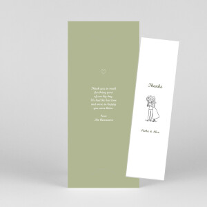 Wedding Thank You Cards Your day, your way (Bookmark) Green