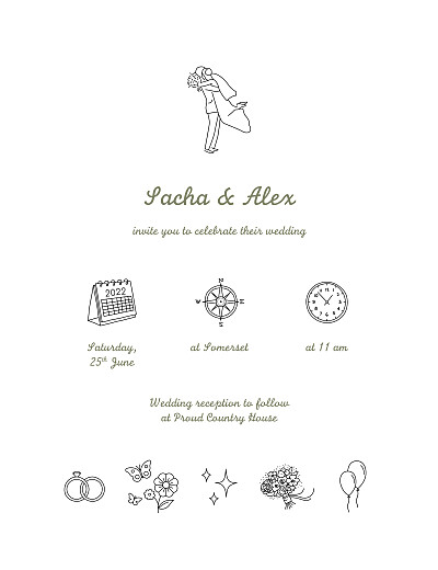 Wedding Invitations Your day, your way white finition
