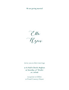 Fields of gold (foil) portrait green classic wedding invitations Fields of gold (foil) portrait green classic wedding invitations