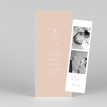 Floral emblem (bookmark) pink baby announcements 花卉徽章(书签)粉红色婴儿公告