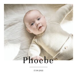 Baby Announcements Modern Chic White