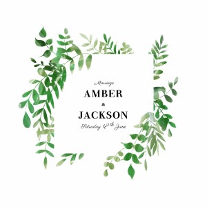 Wedding Invitations Cascading canopy green Wedding Invitations Cascading canopy green