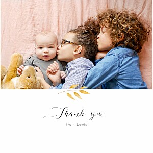 Lovely laurel white girls baby thank you cards Lovely laurel white girls baby thank you cards