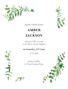 Wedding Invitations Cascading Canopy (Portrait) Green