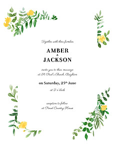 Cascading canopy (portrait) yellow yellow wedding invitations Cascading canopy (portrait) yellow yellow wedding invitations
