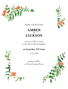 Cascading canopy (portrait) red rustic wedding invitations Cascading canopy (portrait) red rustic wedding invitations