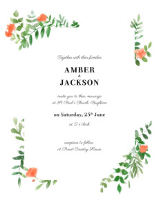 Wedding Invitations Cascading canopy (portrait) red Wedding Invitations Cascading canopy (portrait) red