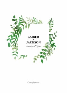 Wedding Order of Service Booklets Cascading Canopy Green