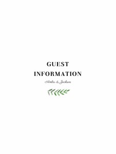 Guest Information Cards Cascading Canopy Green