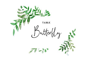 Cascading canopy green wedding table numbers Cascading canopy green wedding table numbers