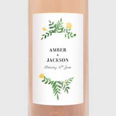 Wedding Wine Labels Cascading Canopy Yellow