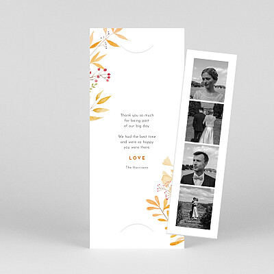 Four seasons (bookmark) autumn wedding thank you cards Four seasons (bookmark) autumn wedding thank you cards