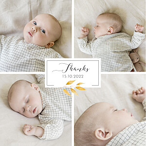 Lovely laurel (emblem) white girls baby thank you cards Lovely laurel (emblem) white girls baby thank you cards