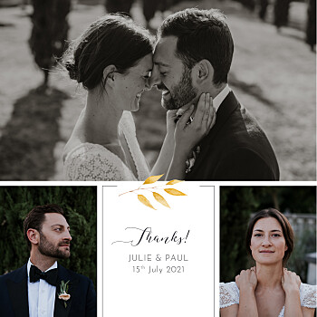 Lovely laurel (4 pages) white wedding thank you cards Lovely laurel (4 pages) white wedding thank you cards