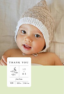 All about me green girls baby thank you cards All about me green girls baby thank you cards