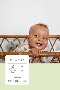 All about me green photo baby thank you cards All about me green photo baby thank you cards