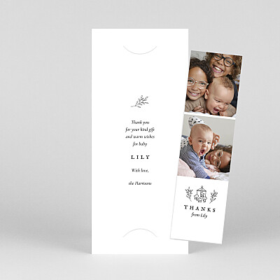Favourite things (bookmark) white white baby thank you cards Favourite things (bookmark) white white baby thank you cards
