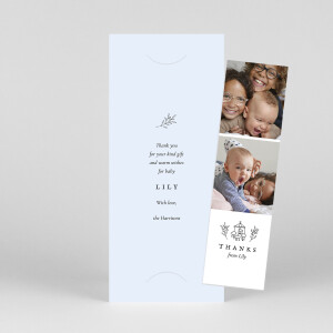 Baby Thank You Cards Favourite things (bookmark) blue Baby Thank You Cards Favourite things (bookmark) blue
