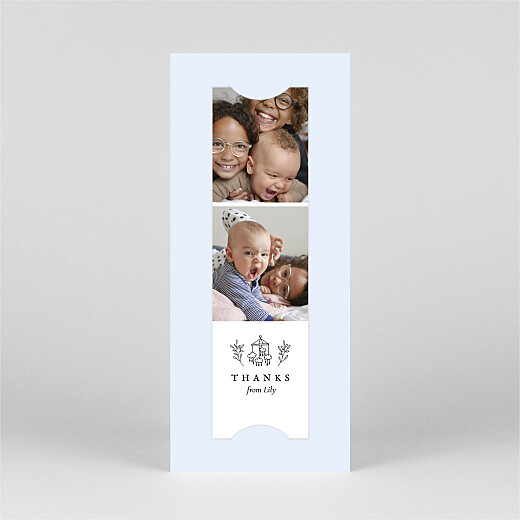 Baby Thank You Cards Favourite Things (Bookmark) Blue - View 2